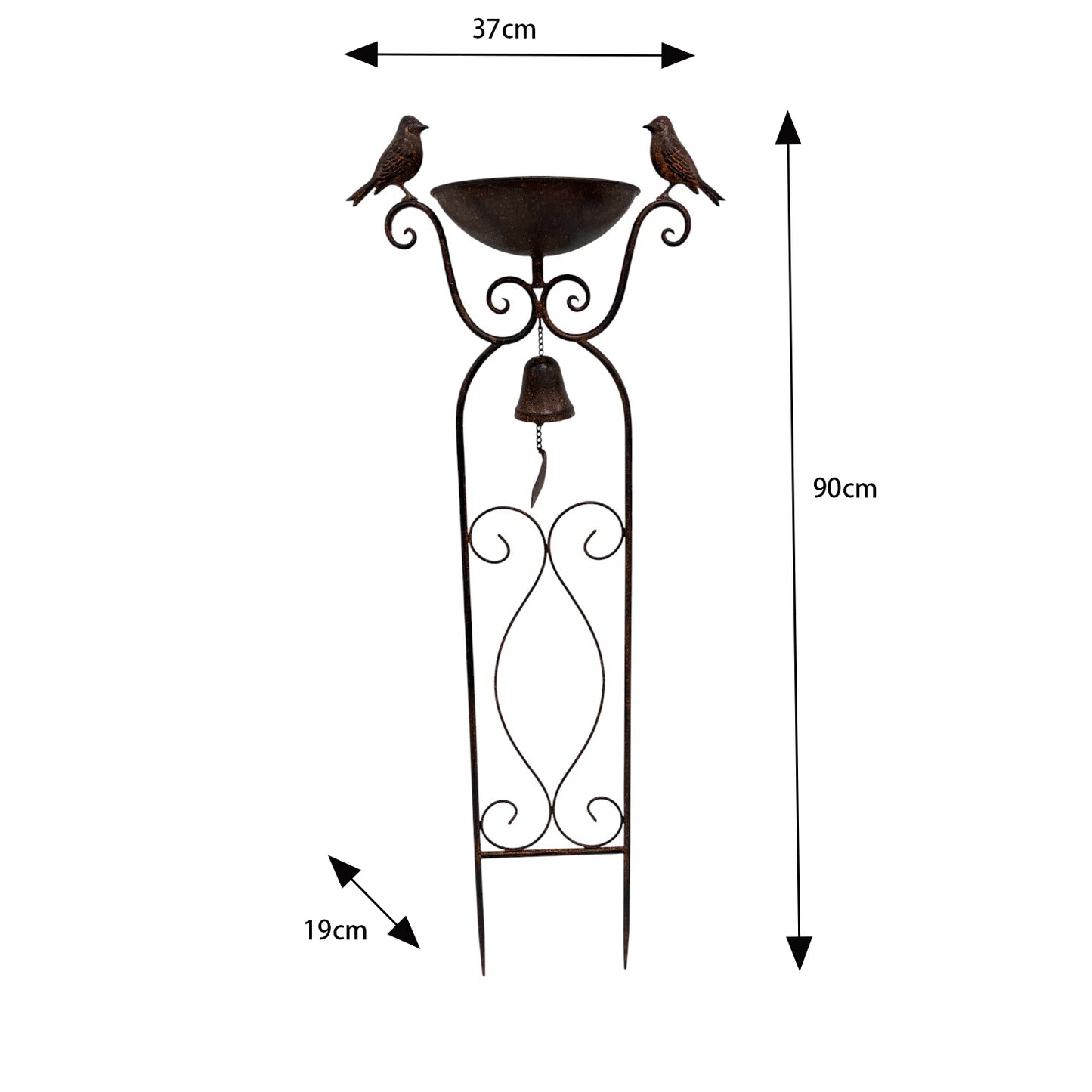 Birdfeeder Stake w Birds & Fleur-De-Lis 90cm - Image 5