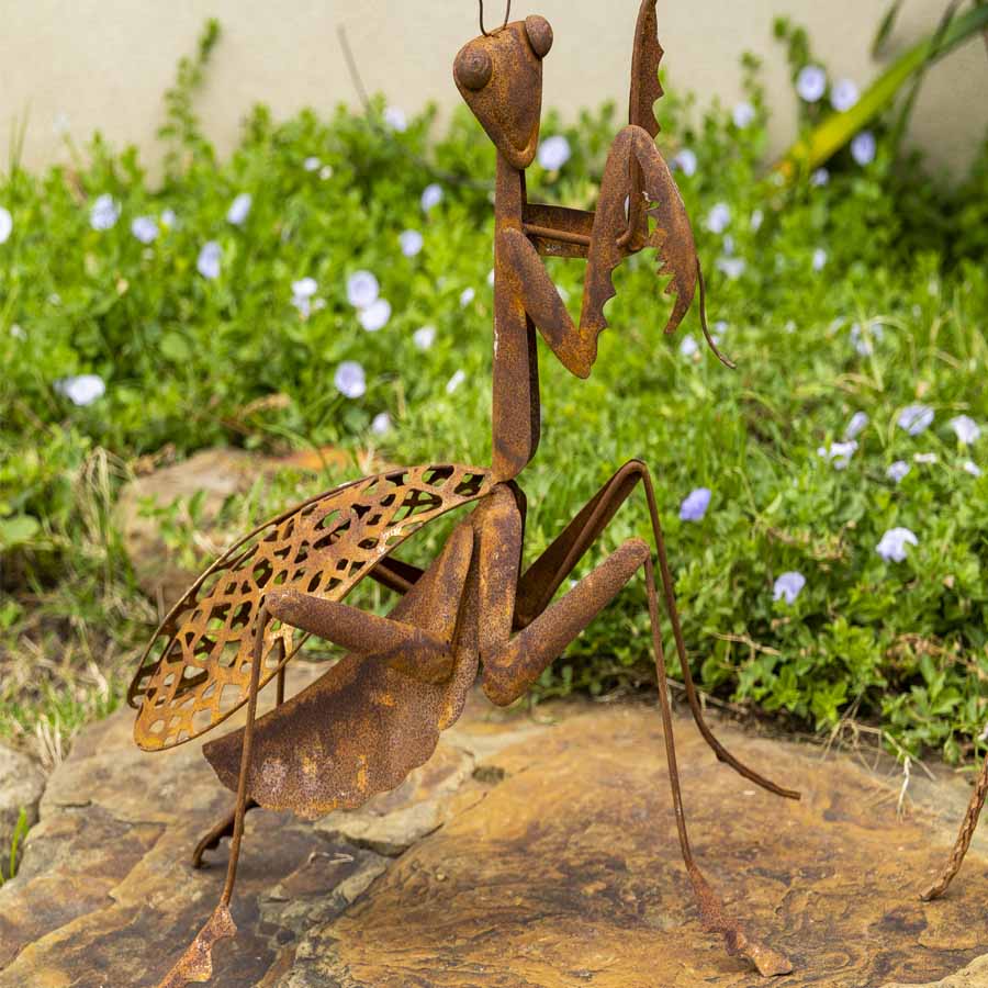Lucky Praying Mantis W Butterfly Garden Ornament 50x58cm - Image 5