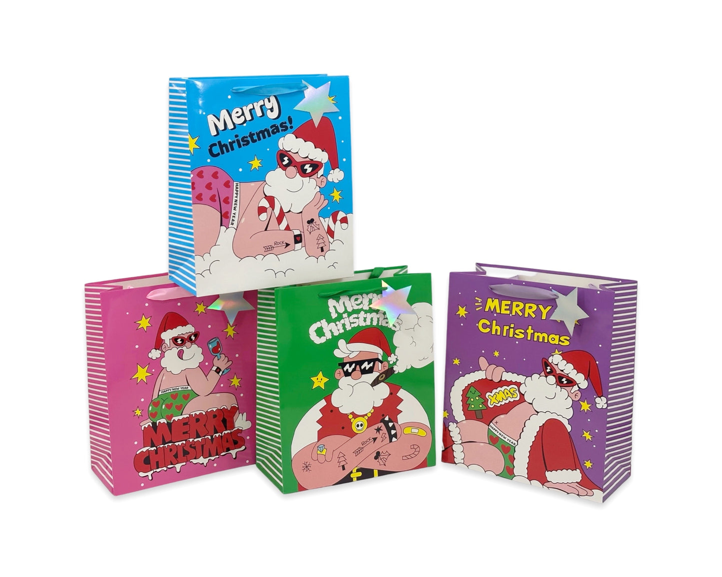 bulk 48 Xlarge Bad Santa Xmas Gift Bag 42cm