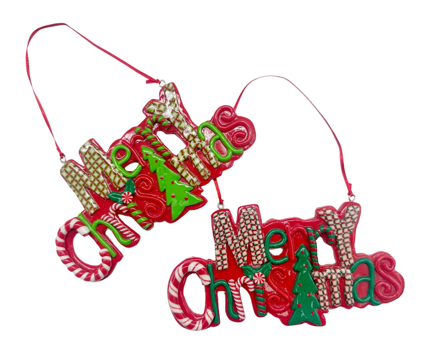 bulk 24 Xmas Merry Christmas Hanging Signs 15cm