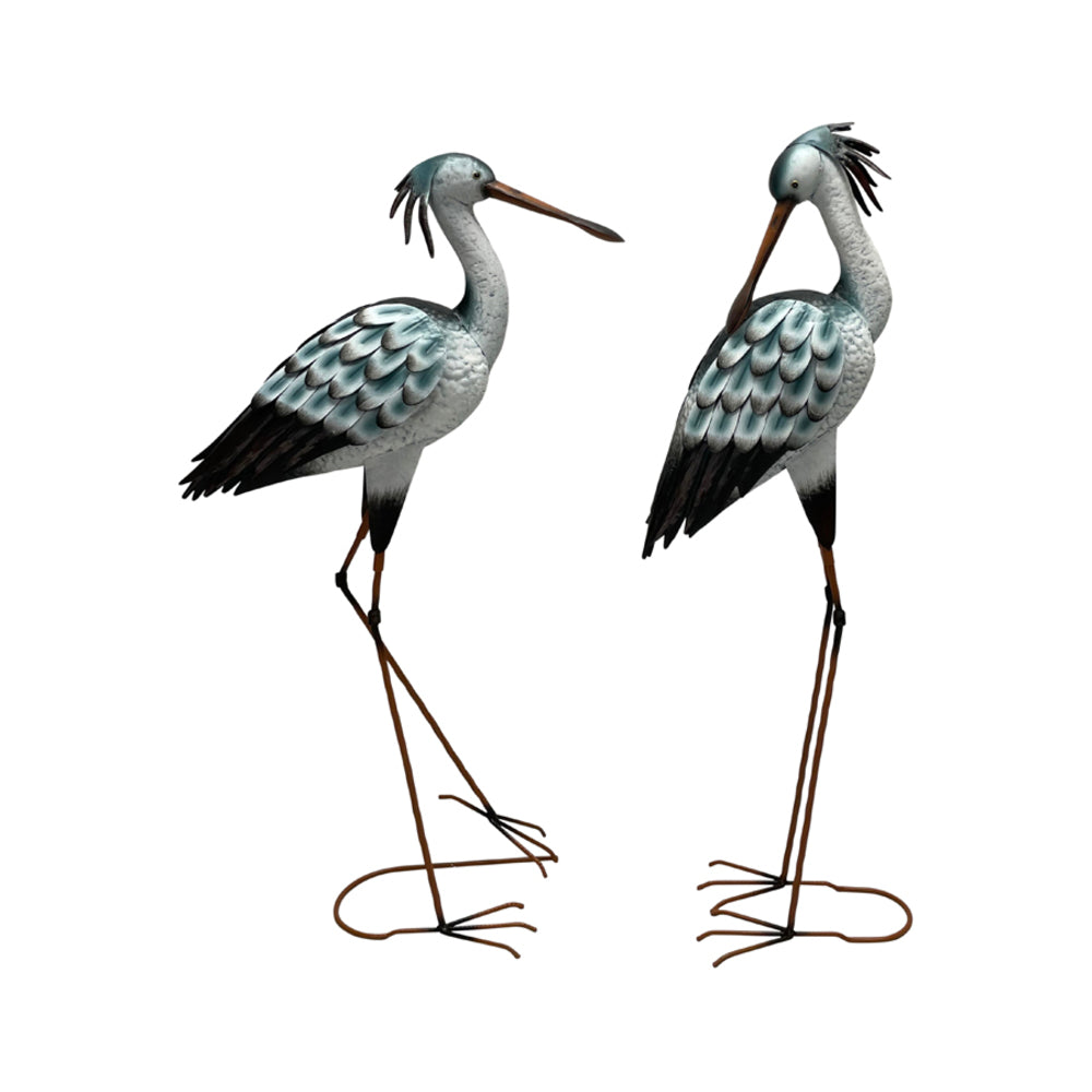 Set 2 Spoonbill Bird Garden Statue Assort 99cm, 98cm