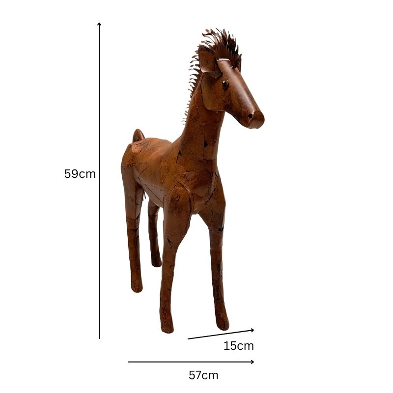 Metal Rust Horse Statue 59cm - Image 5