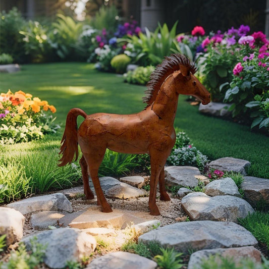 Metal Rust Horse Statue 59cm - Image 2