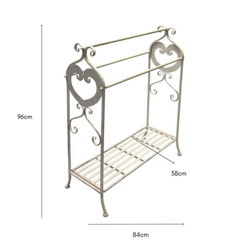 Large Fleur Towel Stand w Shelf 96cm - Image 5
