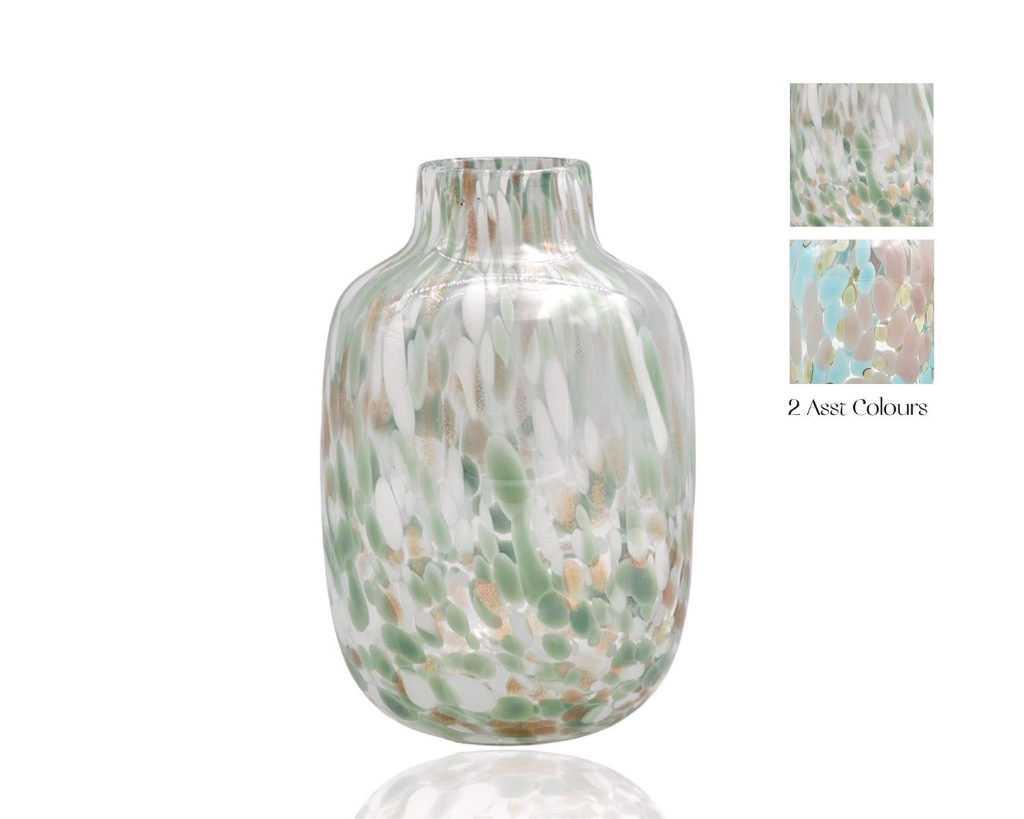 Set 2 Speckled Glass Vase Assorted 27cm