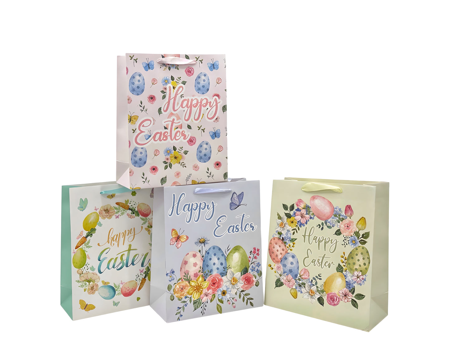 bulk 24 Large Easter Egg Hunt Gift Bag 4 Assort 26x32cm