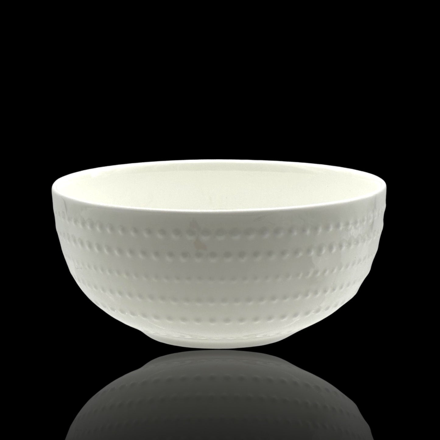 bulk 24 White Bone China Embossed Pearls Bowl 15cm