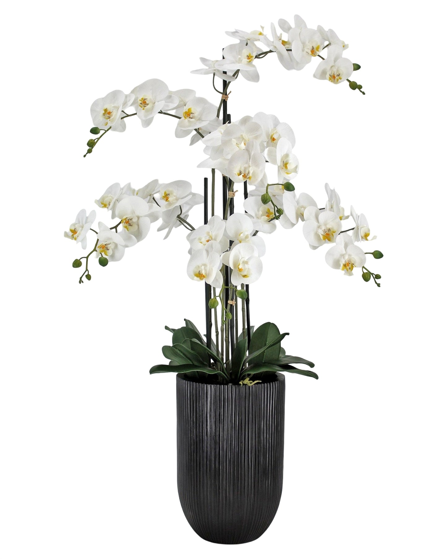 Large Real Touch Artificial Orchid Ceramic Pot 110cm