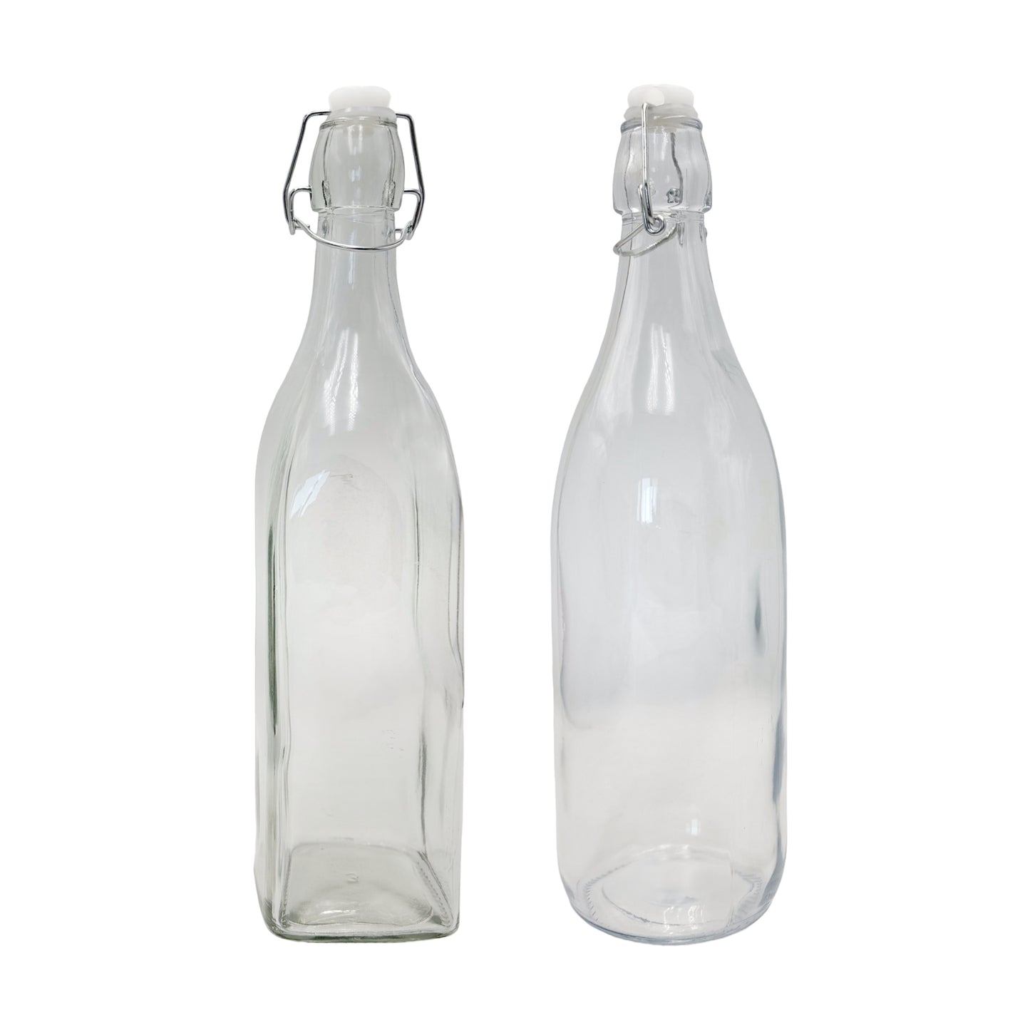 bulk 12 Clear Glass Bottle w/ Clip Lid 1Lt 2 32cm