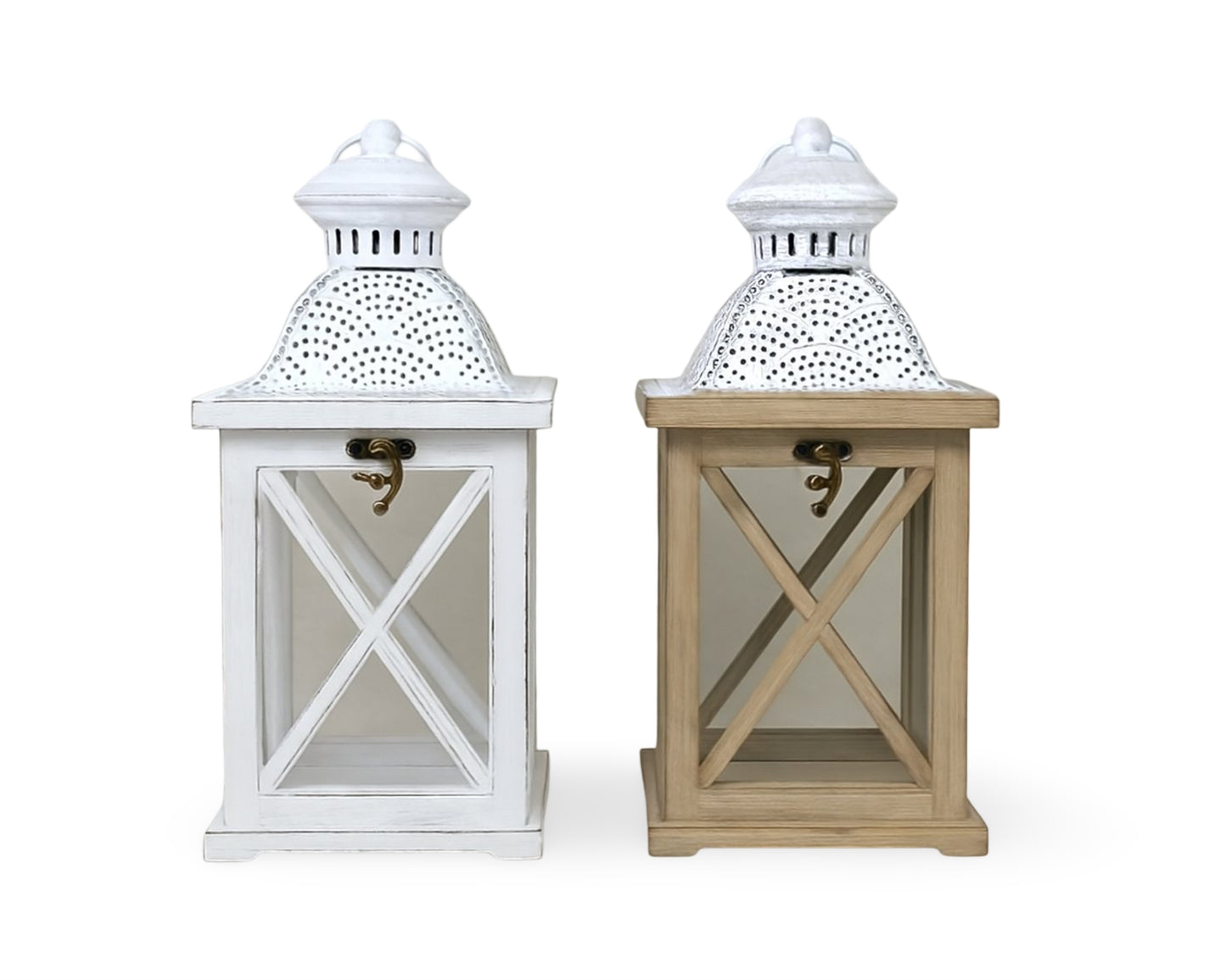 bulk 4 Wooden Classic Charm Mini Lantern 28cm
