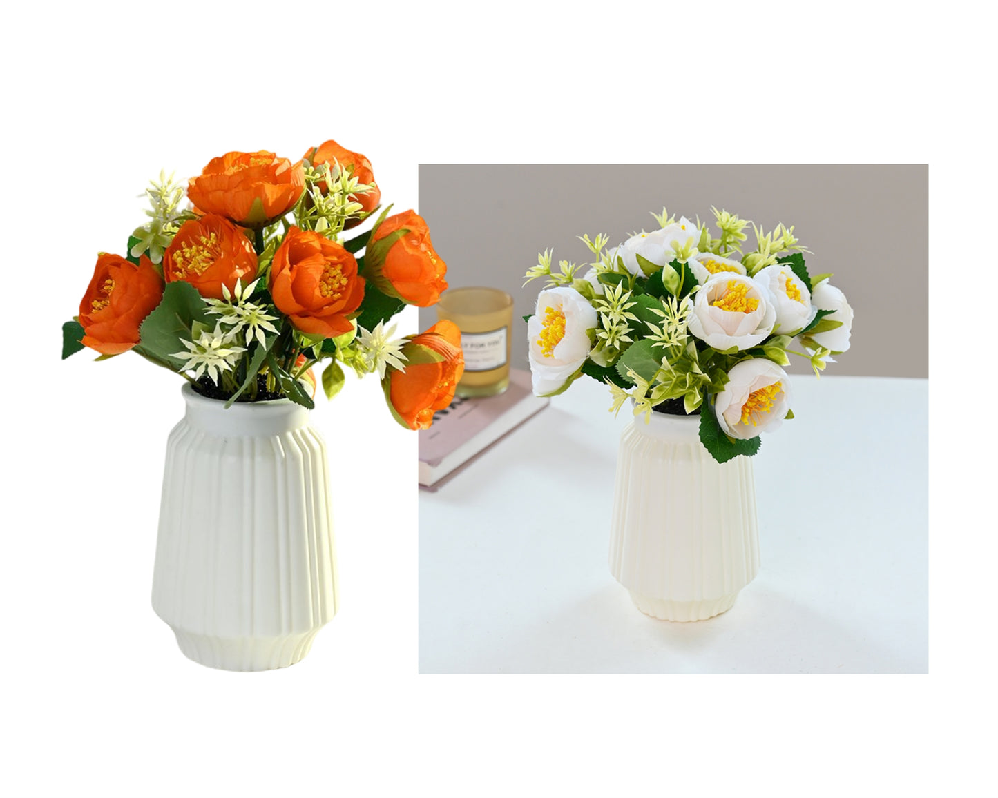 bulk 8 Artificial Peony Pot 20cm
