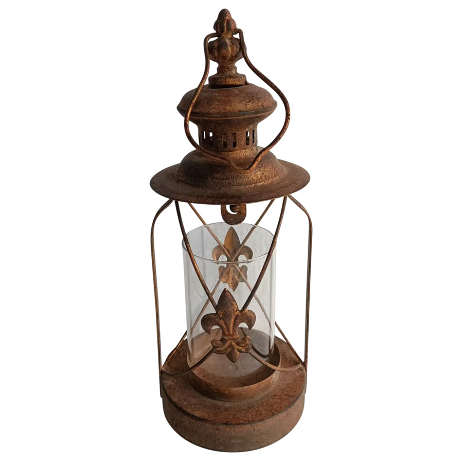 Vintage Lustre Lantern w/ Fleur 14x32cm