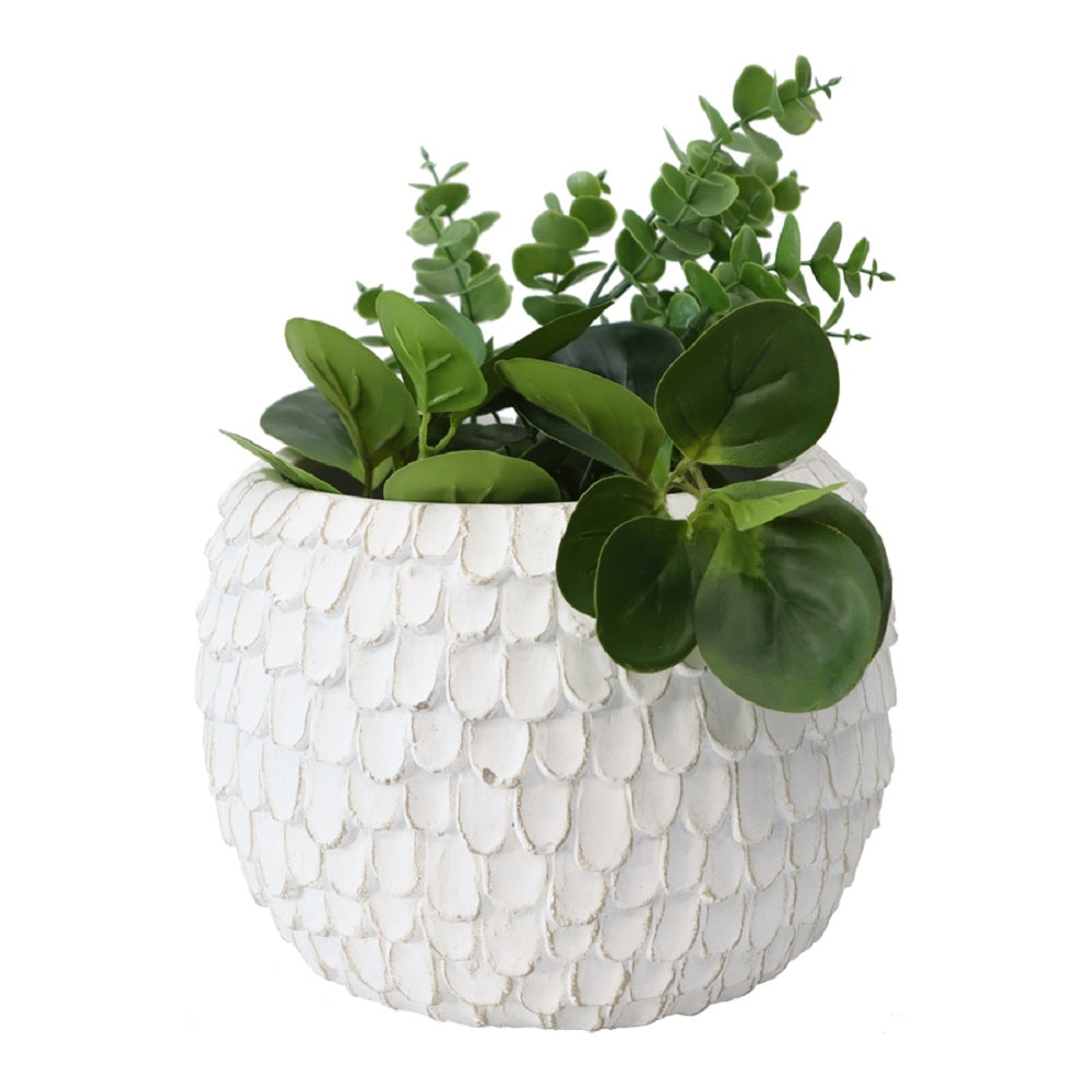 Scaled Round Planter w Hole & Plug 24cm