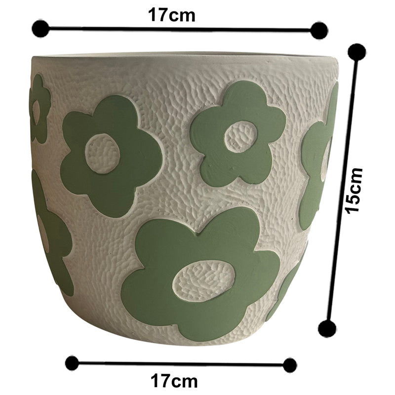 Set 2 Assorted Pastel Flower Planters w Hole + Plug 17cm - Image 5