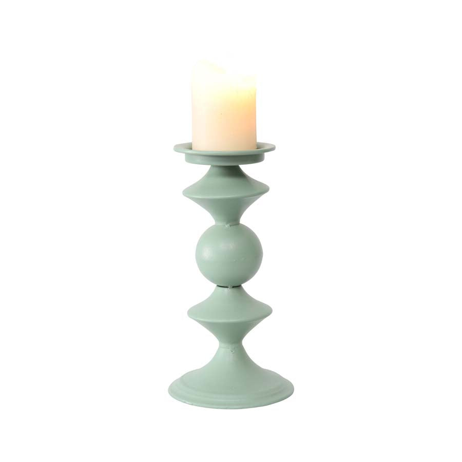 Teal Geo Metal Candle holder 27cm - Image 2