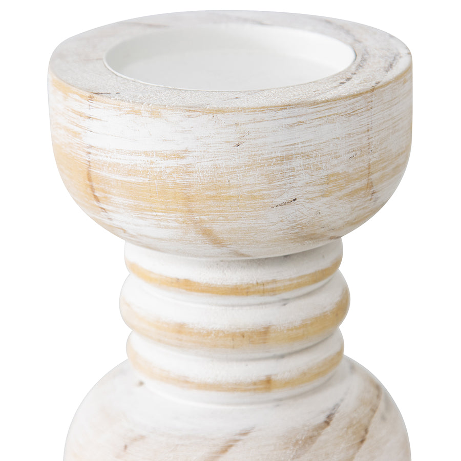 Contemporary Carved Loop Pillar Candleholder 20cm - Image 3