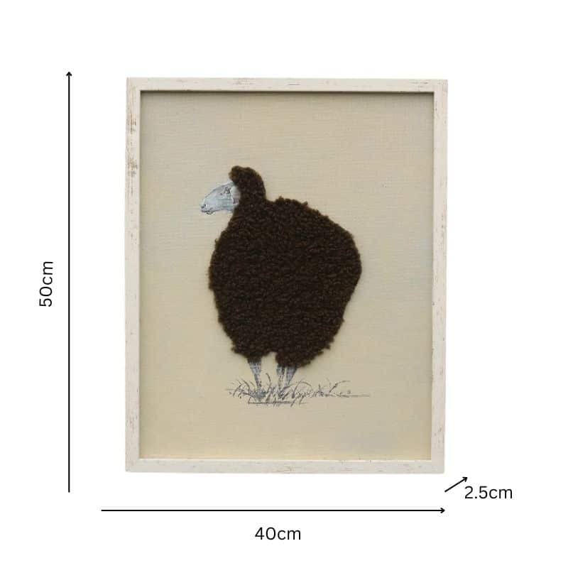 Cuddly Sheep Hand-Made Framed Canvas Wall Art 50cm - Image 5