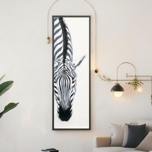 Classic Zebra w Artificial Fur Framed Canvas Wall Art 90cm - Image 2