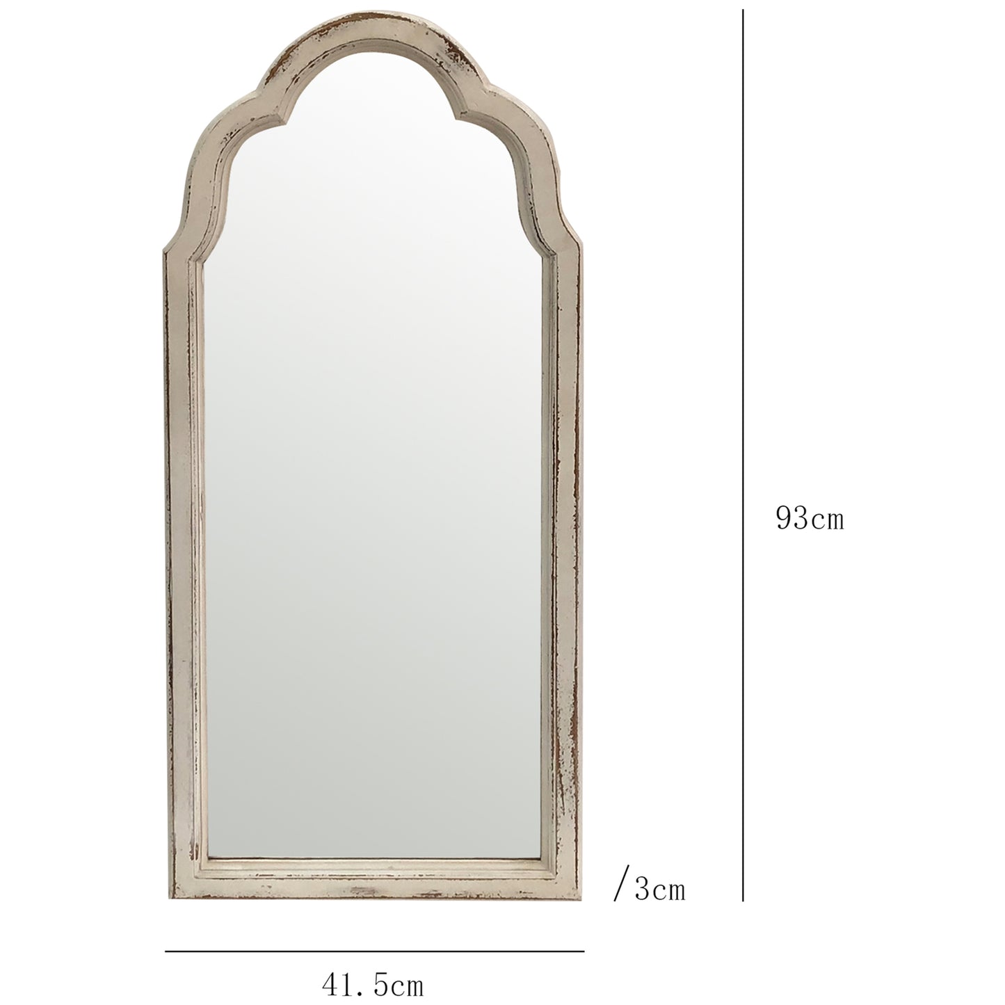 French Provincial Classic Wood-Frame Wall Mirror 41x93cm - Image 3