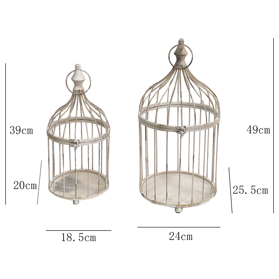 Set 2 Nested French Provincial Cone-Shape Birdcages 24x50cm - Image 2