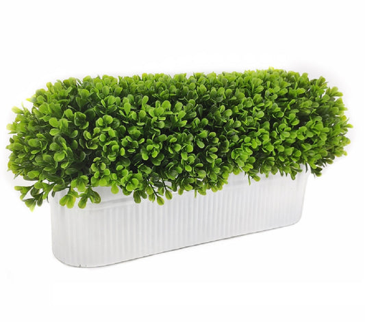 Artificial Grass in Oval Tin Pot 45cm - Image 2