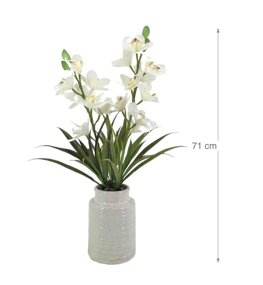 Artificial Real Touch Orchid in Ceramic Pot 71cm