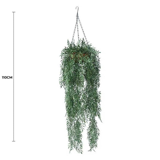 Artificial Fern Hanging Basket UV Resistant 110cm - Image 2
