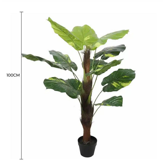 Artificial Potted Pothos Plant with Pole 100cm - Image 2