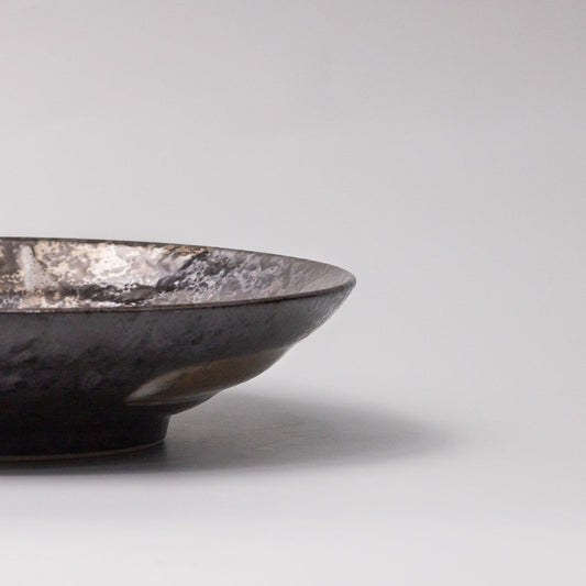 Pasta Bowl Flat 23cm Bronze Brushstroke Glaze - Image 2