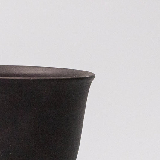Sake and Tea Cup 6cm Black Matte Flared Glaze - Image 2