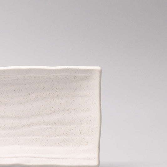 Plate Rectangular Sashimi 32cm Matte White Glaze - Image 2