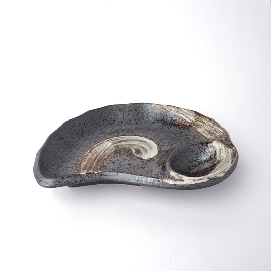 Sushi Plate Organic Metallic Swirl Glaze - Image 2