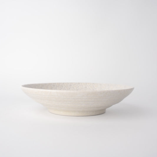 Pasta Bowl Flat 23cm White Star Glaze - Image 2