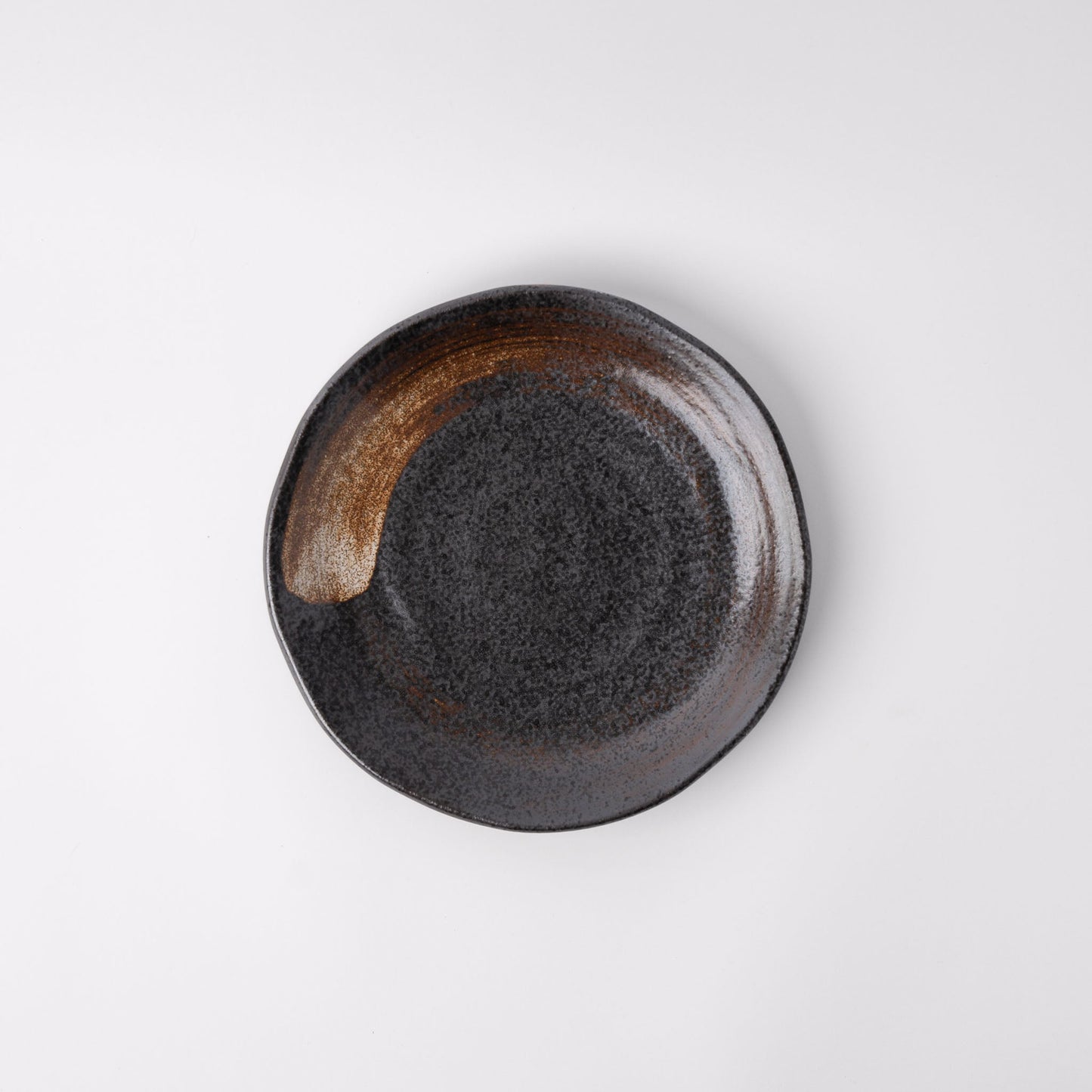 Plate Flat 18cm Brushstroke Black Glaze - Image 3