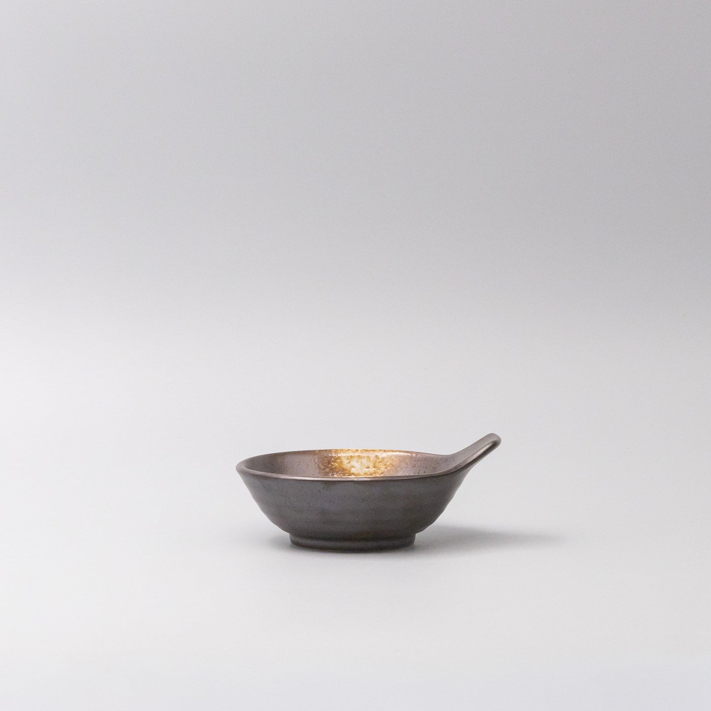 Bowl with Handle 12cm Bronze Glaze - Image 4