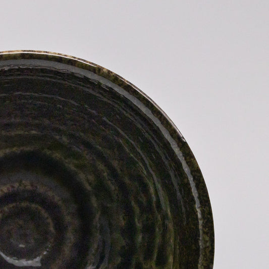 Bowl 15.5cm Shinogi Moss Black Glaze - Image 2