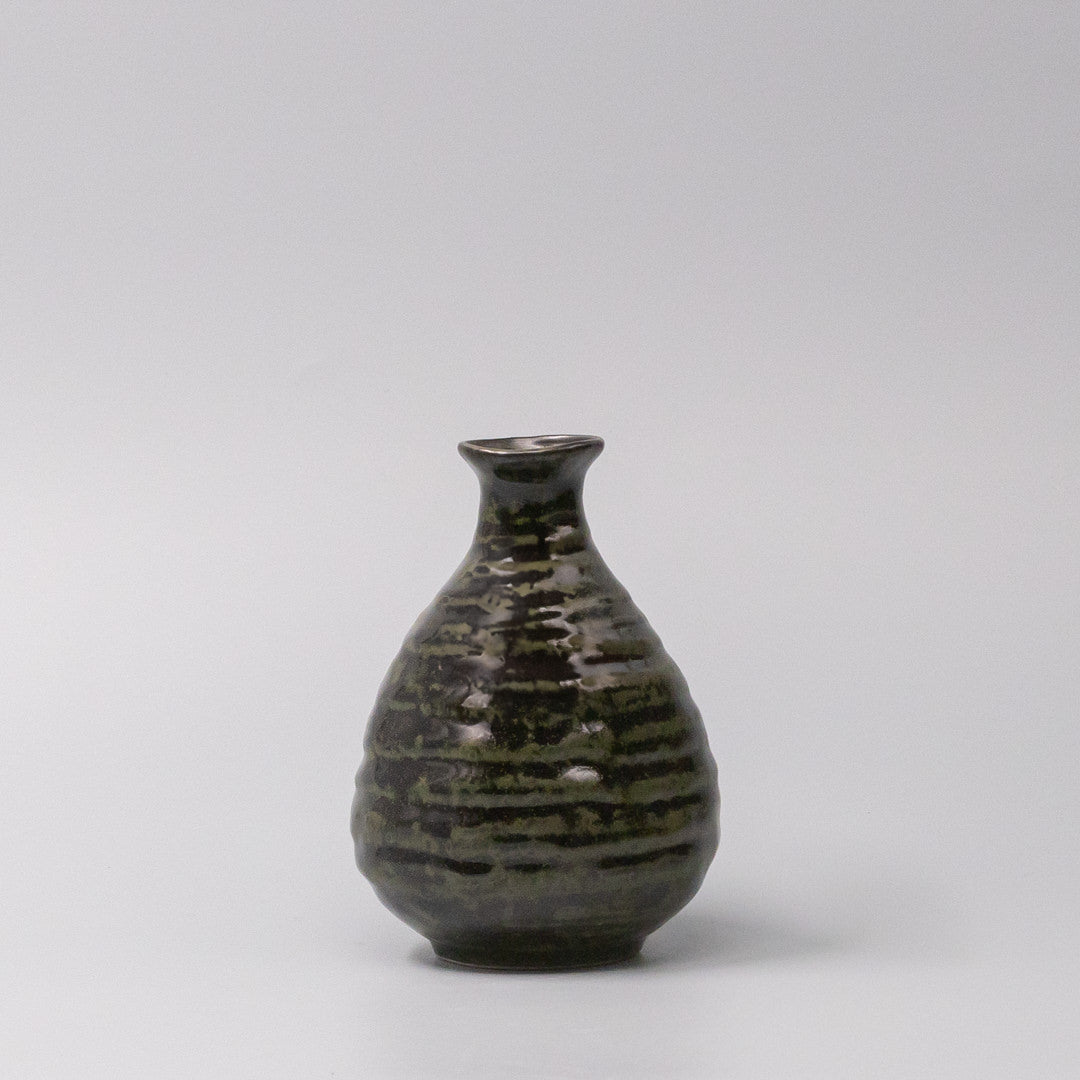 Sake Jug 350ml Moss Black Glaze - Image 4