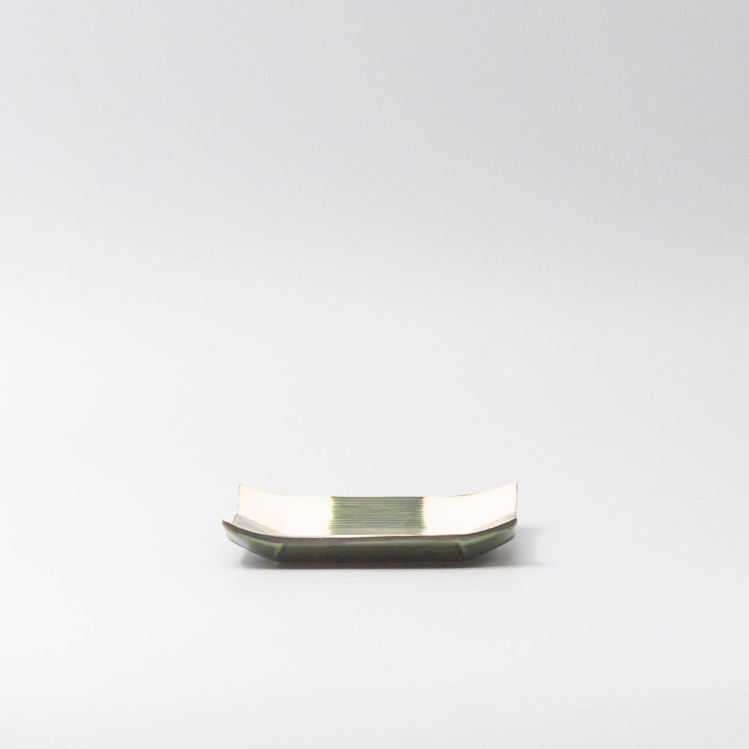 Saucer Reeded Oribe 12cm Checkerboard Glaze - Image 4