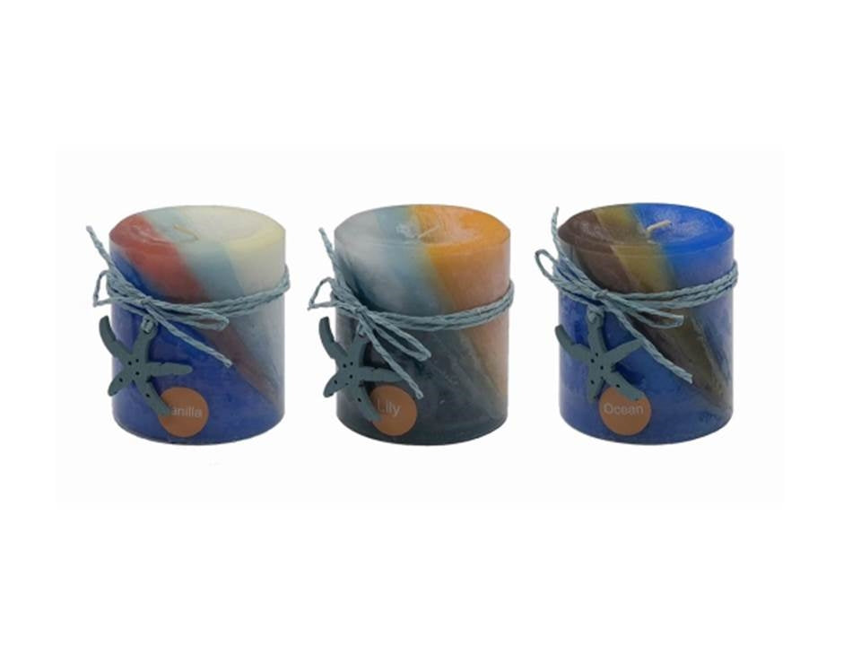bulk 48 Ocean Views Pillar Candle 7cm - Image 3