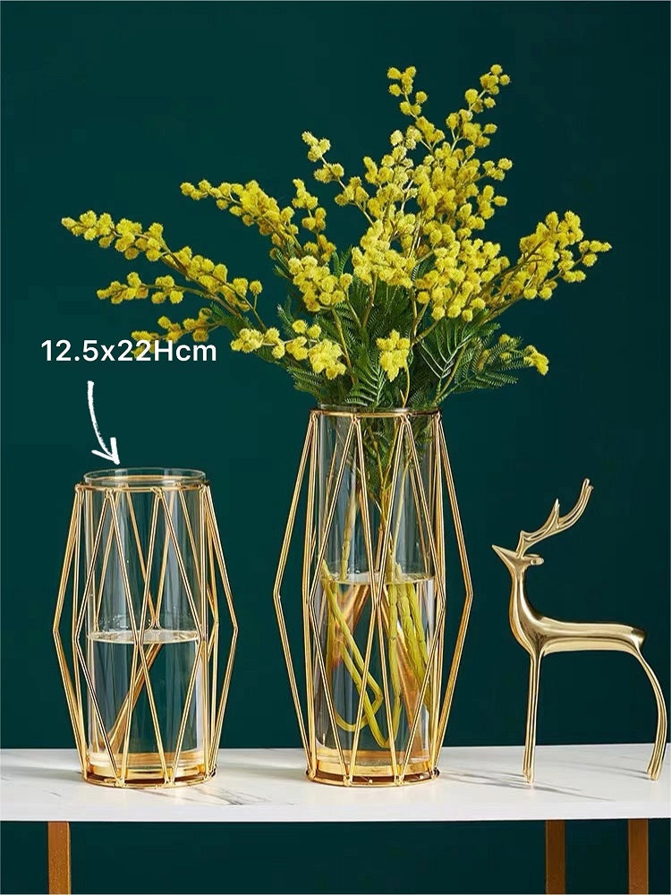 Gold Decorative Glass Vase 22cm