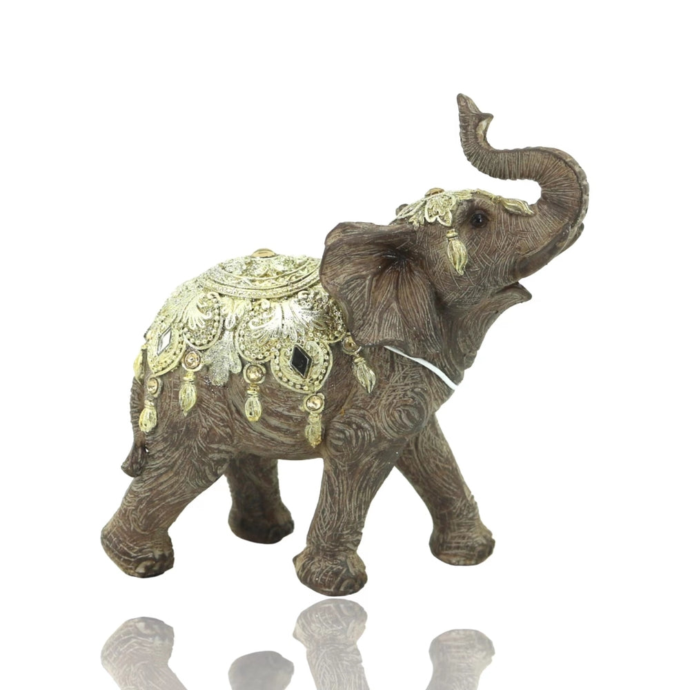 Elephant w/ Sculpted Ornament Statue 14cm
