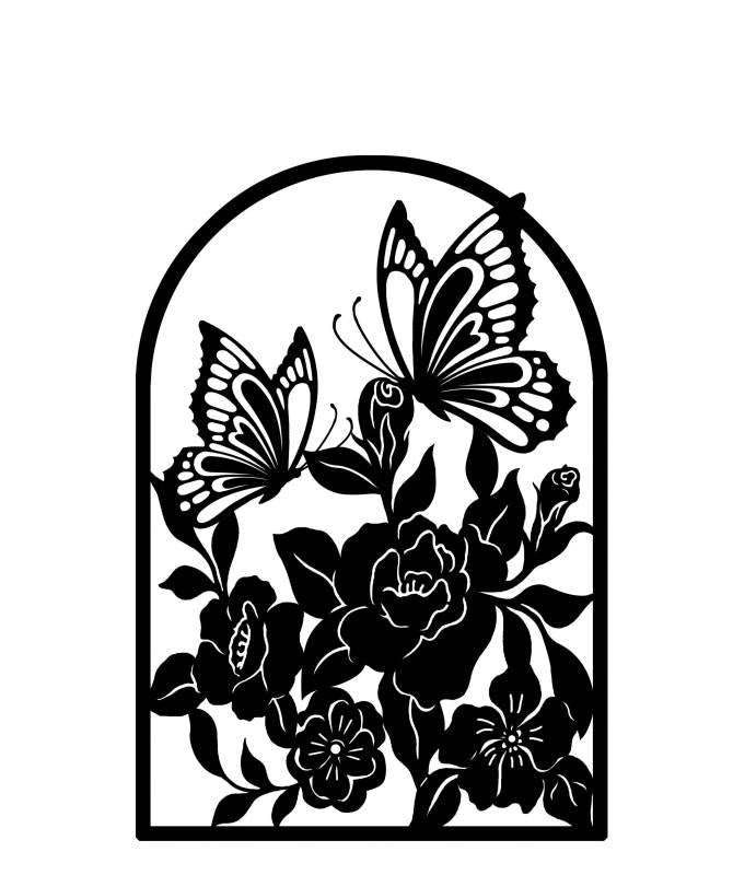 Butterfly Rose Wall Art 90cm