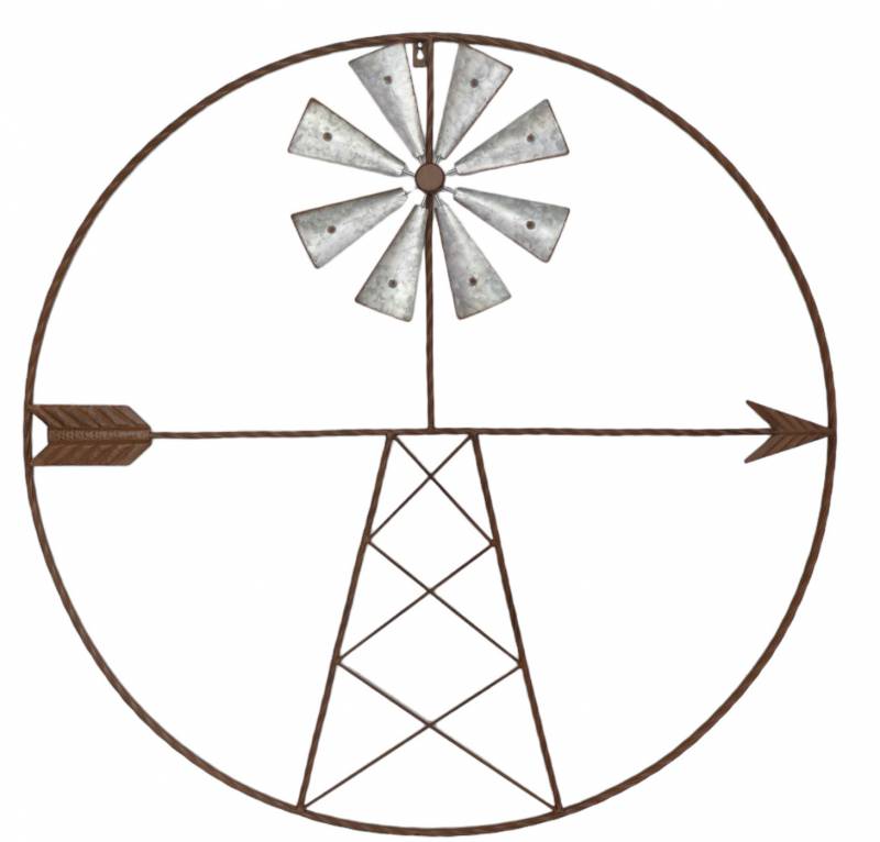 Metal Windmill Wall Art 91cm