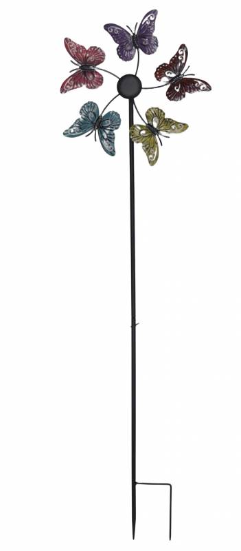 Metal Butterfly With Spinner Stake 61x115cm