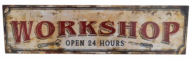 Workshop Metal Sign 21cm