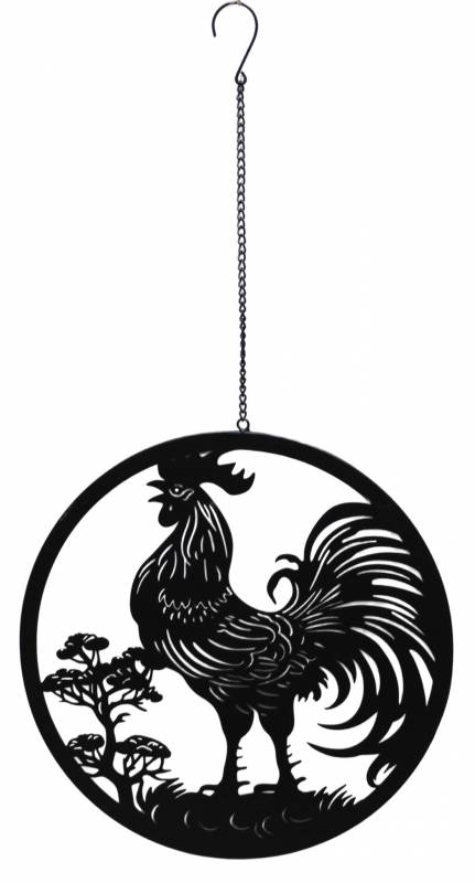 Hanging Rooster Wall Art 77cm