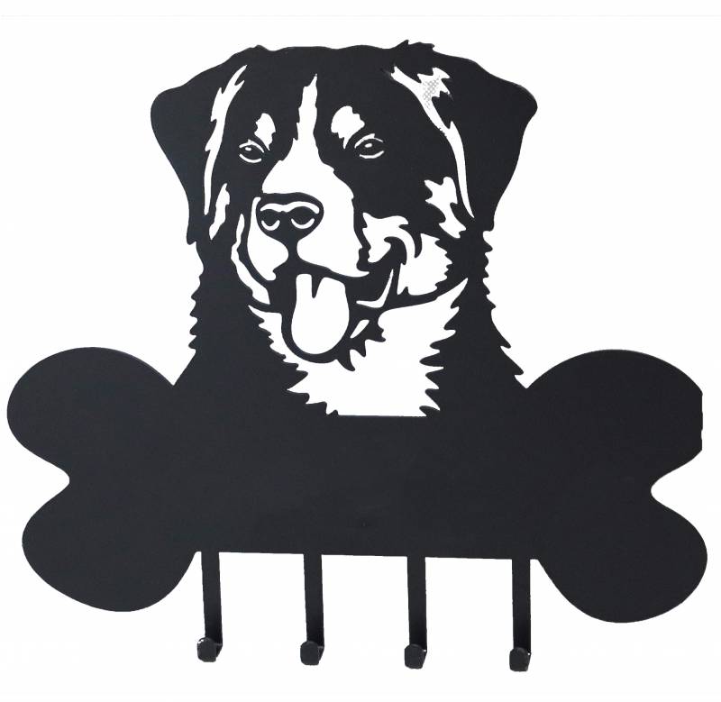 Happy Dog Wall Art w 4 Hooks 27cm