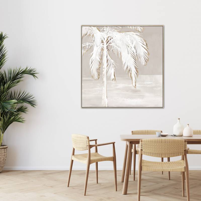 Natural Palm Framed Framed Canvas 100cm - Image 3