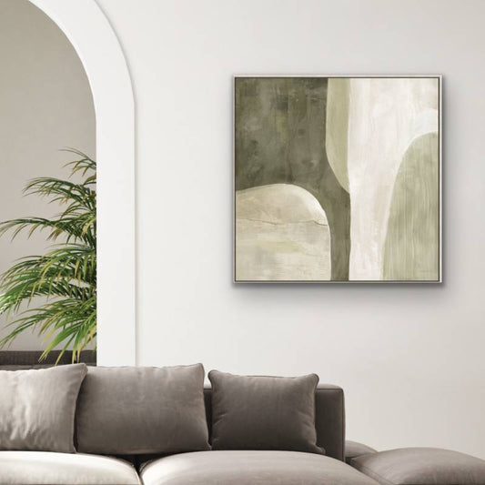 Green Abstract Framed Artwork 80cm - Image 2