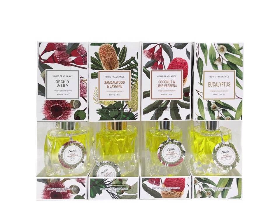 bulk 24 Australian Flora 90ml Oil Diffuser Assort